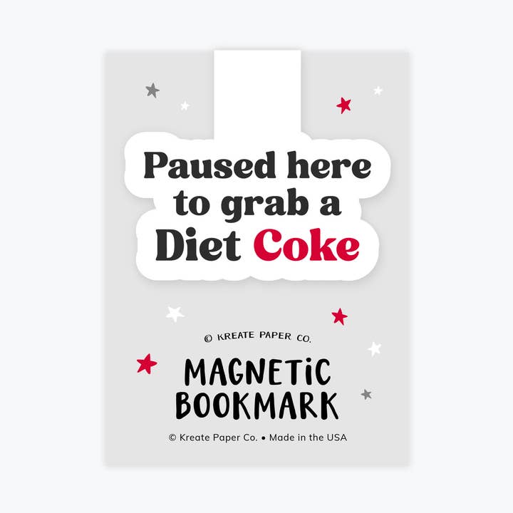 Diet Coke Bookmark, Book Shop Gifts, Bookmarks for wholesale by Kreate Paper Co.