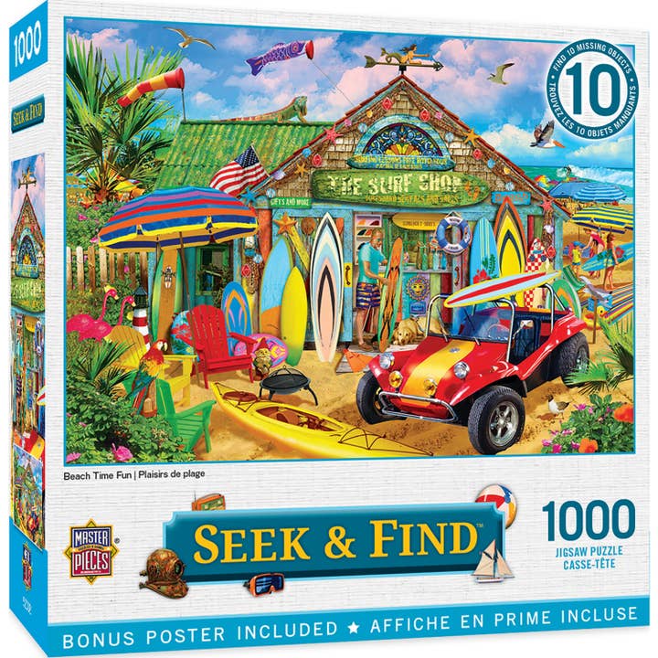 Seek & Find - Puzzle de 1000 pièces Beach Time Fun pour la vente par Masterpieces Puzzles
