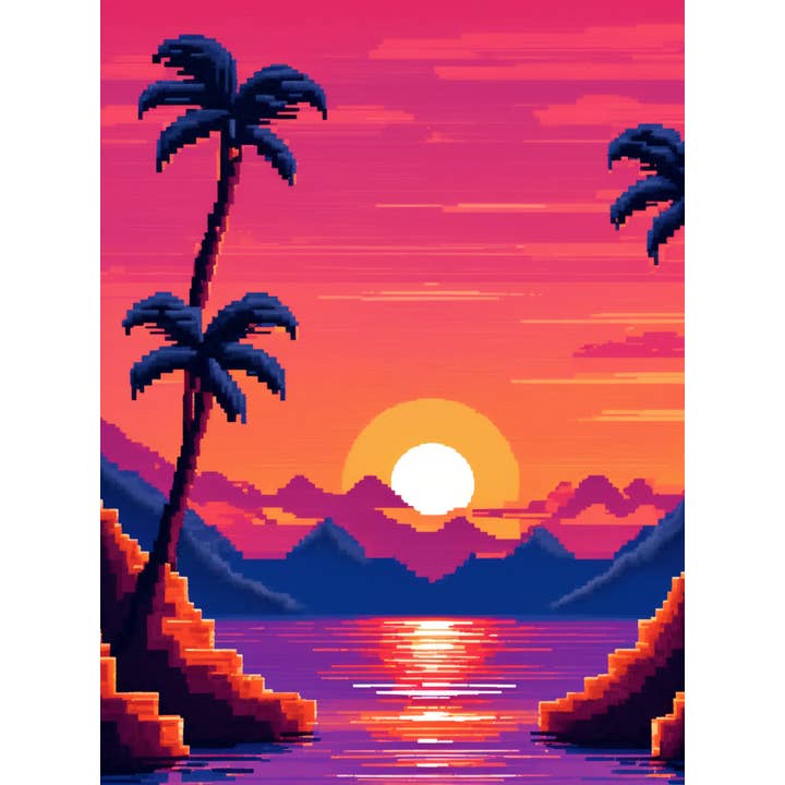 Bedroom Retro Style Wall Art Poster - Sunset for wholesale by Calseosvic