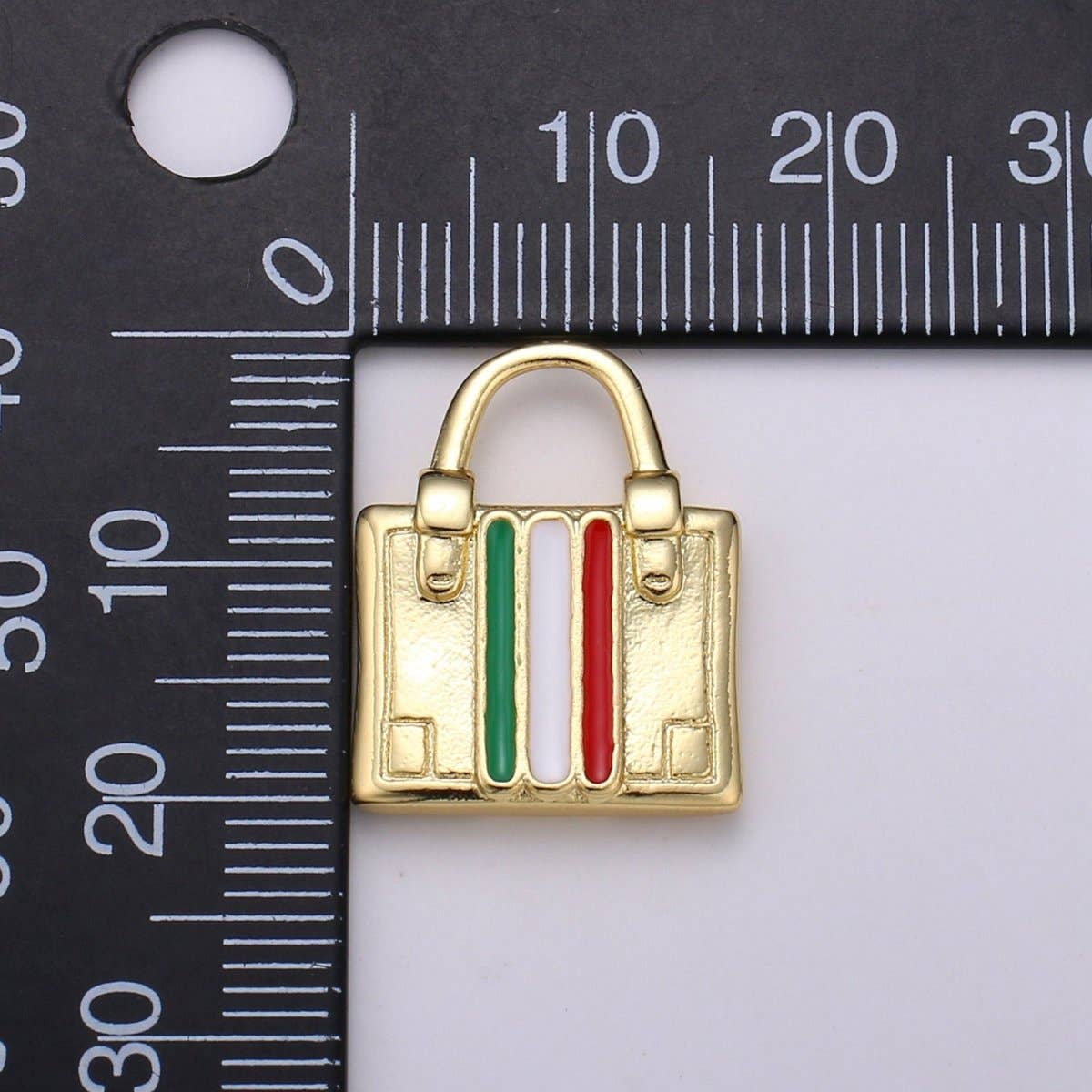 Aim Eternal - Wholesale Individual Charm/Pendant - 14K Gold Filled France, Italy Flag Suitcase Luggage Travel Charm | D-8293