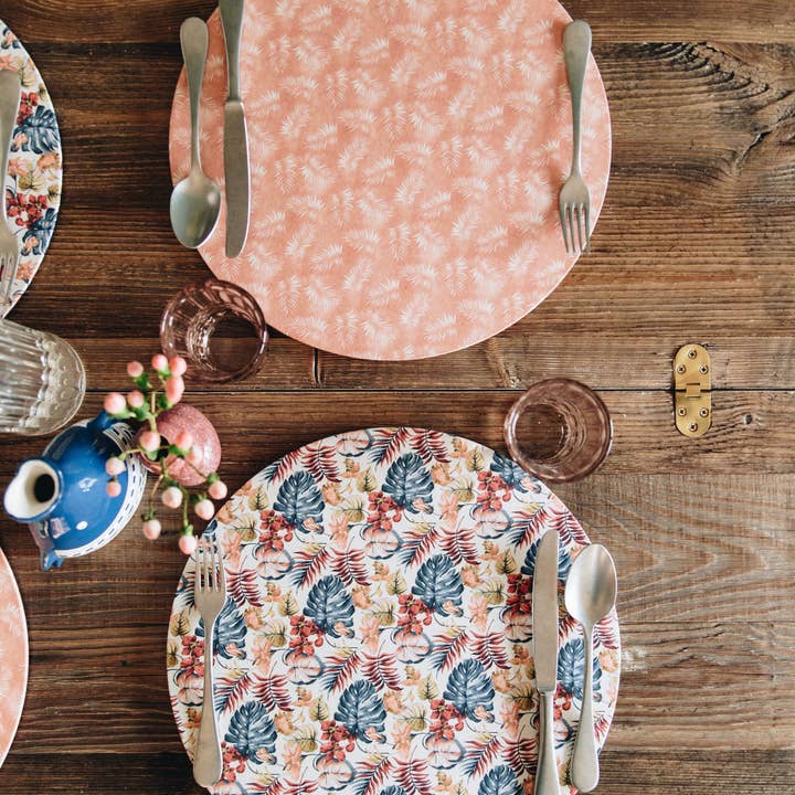 Sottopiatti Tropical e Felci per la vendita all'ingrosso da parte di Misalù - Dress up your table