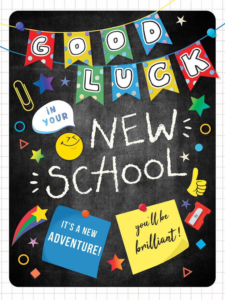 Neue Schulkarte, Neue Schule, Tafel-Icons für den Großhandel von Piccadilly Greetings