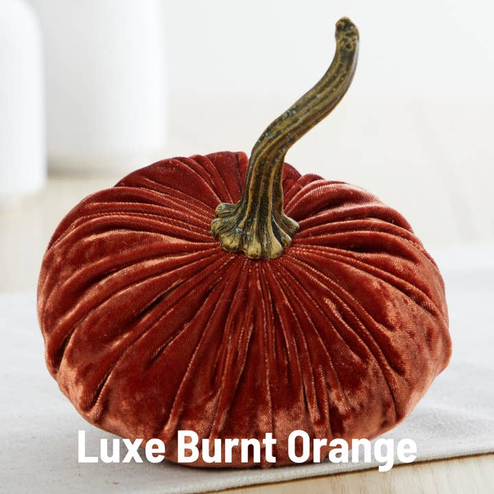 Your Heart's Content - Wholesale Decorative Tabletop Object - Pumpkin Small Velvet, Halloween mantel, Autumn table, Gift48