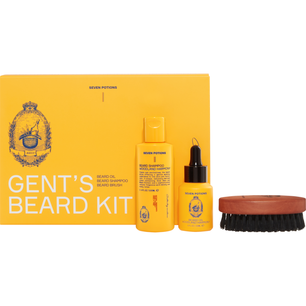 Seven Potions – wholesale Beard styling product – Seven Potions Beard Grooming Set - Beard Oil, Shampoo, Brush0