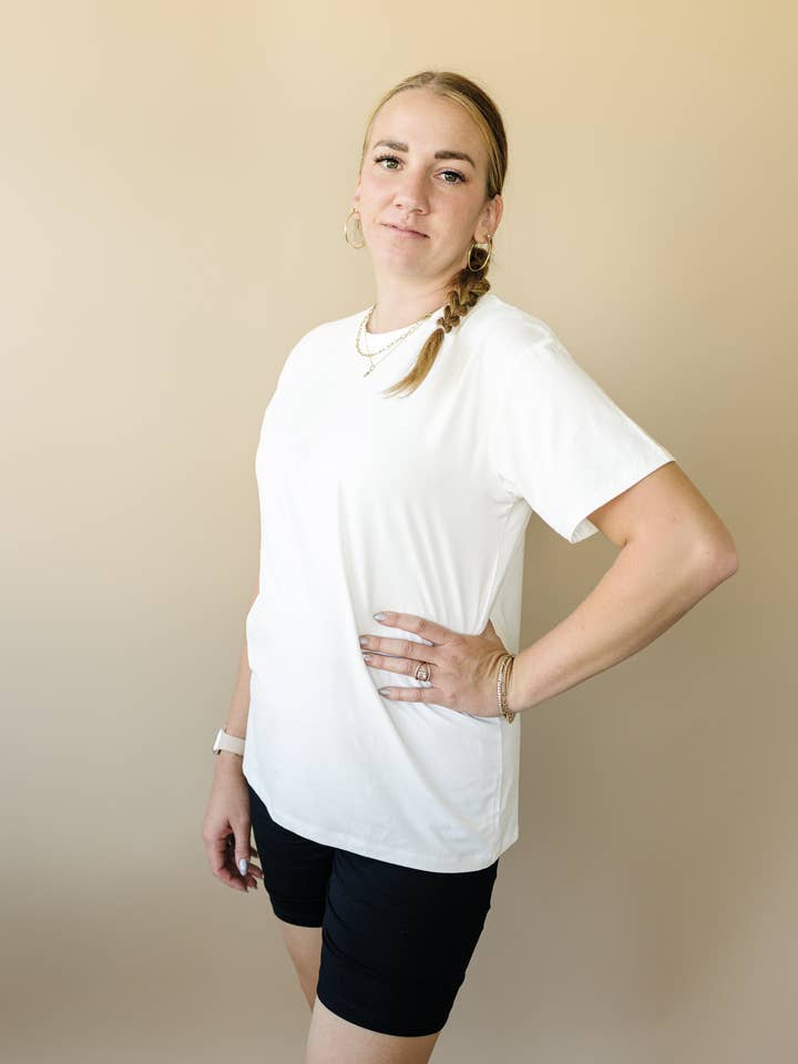 Adult Unisex Bamboo Tee for wholesale by Little Joy Co.
