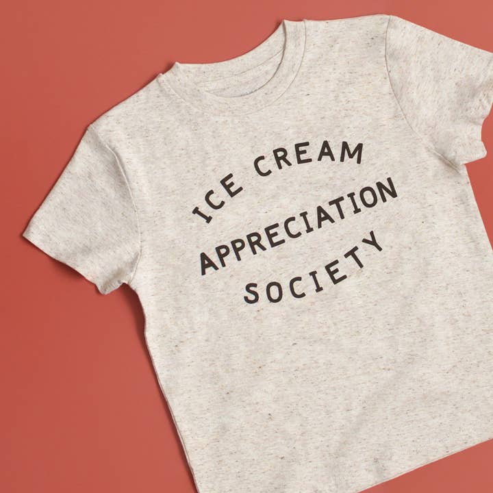 Alphabet Bags - Wholesale Screen Printed T-Shirt - Kids - Ice Cream Appreciation Society - Kid's Tee - Cookies & Cream