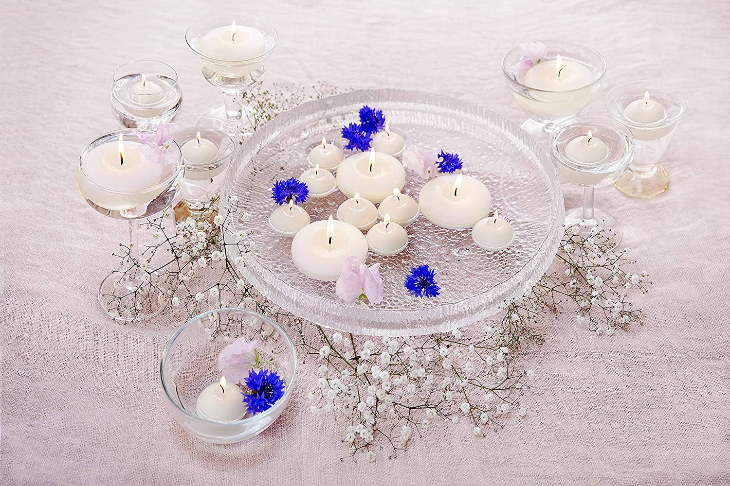 BOLSIUS – wholesale Prydnadsljus – Stor 3 tums flytande ljus uppsättning av 12- oparfymerad - vit6