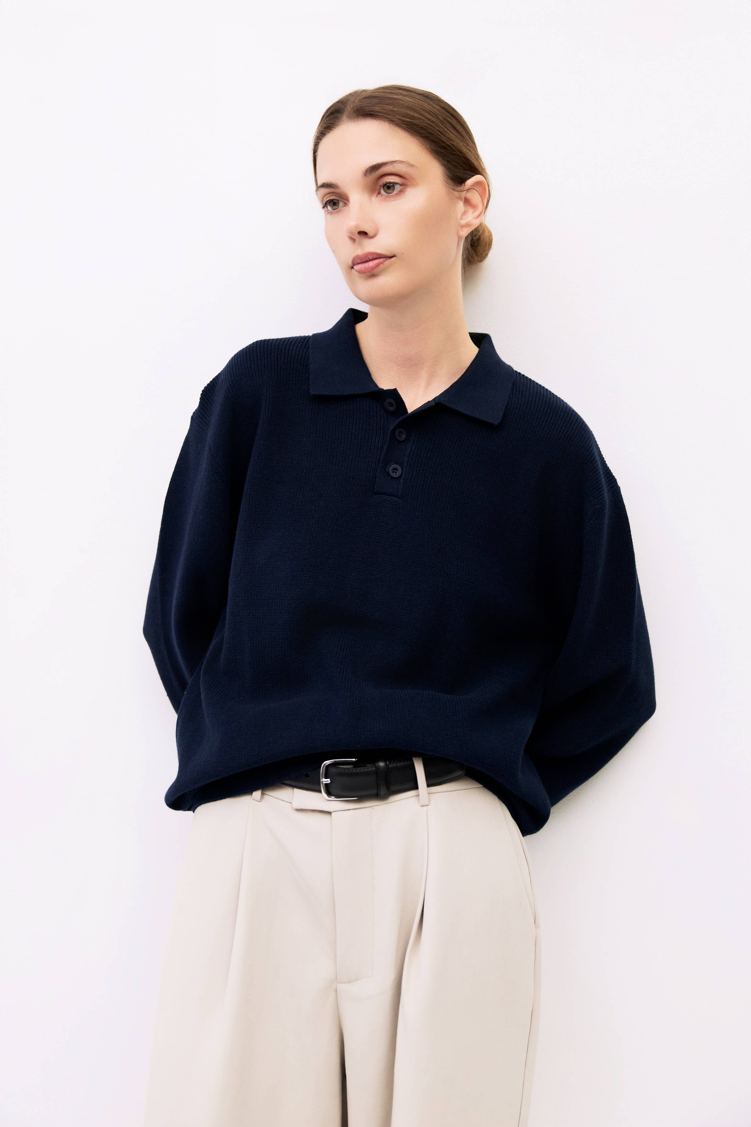 MOD REF - Wholesale Knit Sweater - Unisex - The Damien Sweater | Knit Polo Sweater Top28