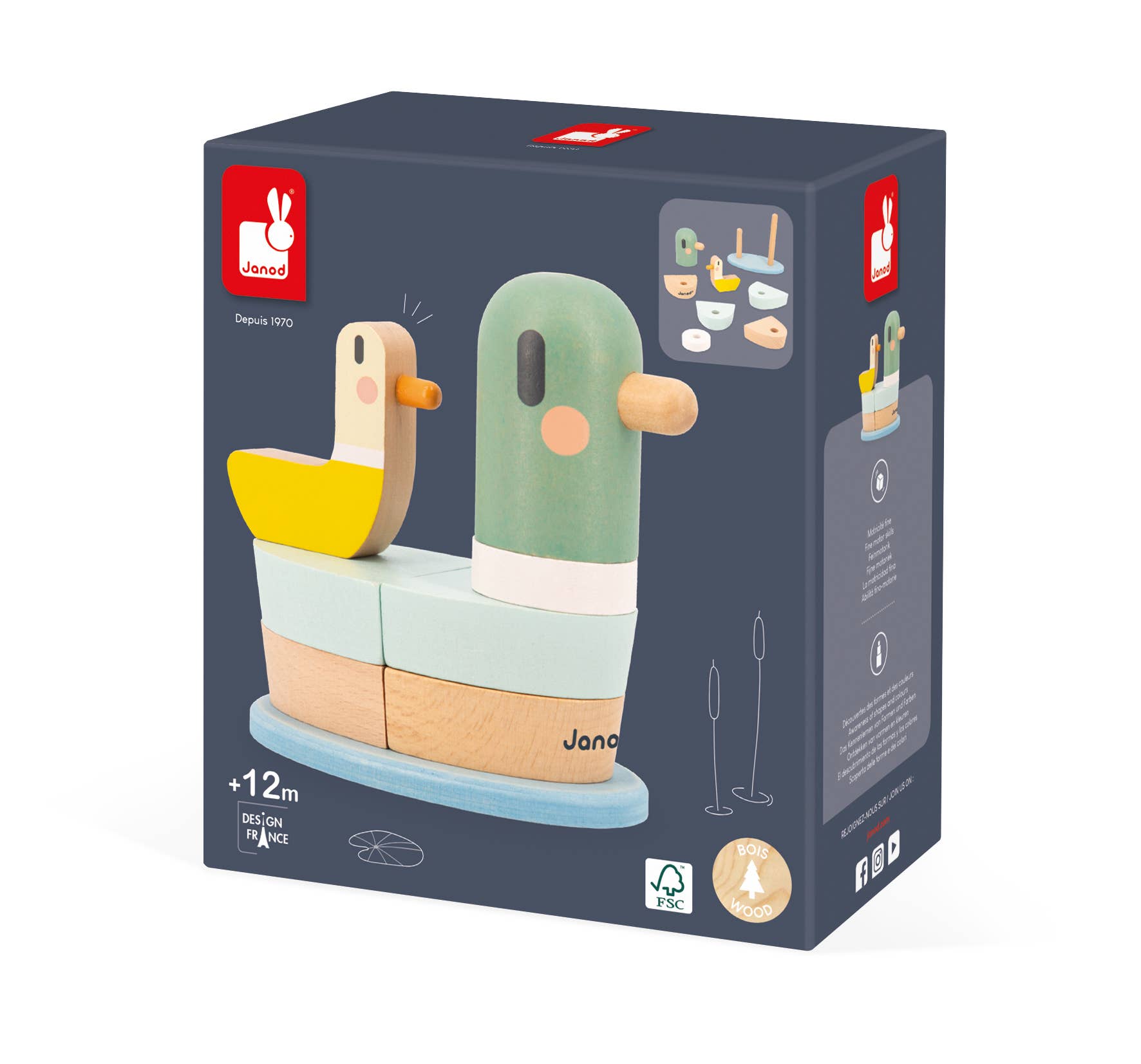 Janod - Vente Jouet en bois – enfant - SWEET COCOON - CANARDS EMPILABLES4