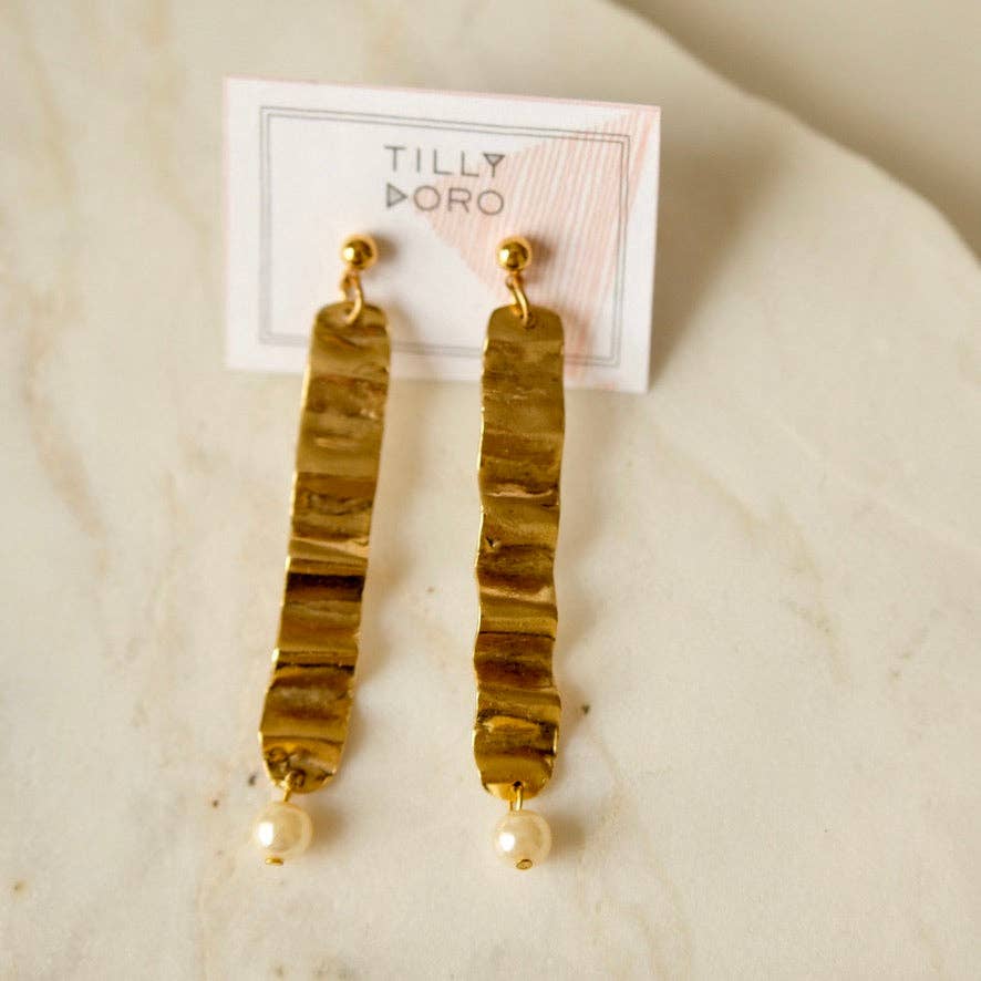 Tilly Doro - Wholesale Dangle Earrings - Wave & Pearl earrings5