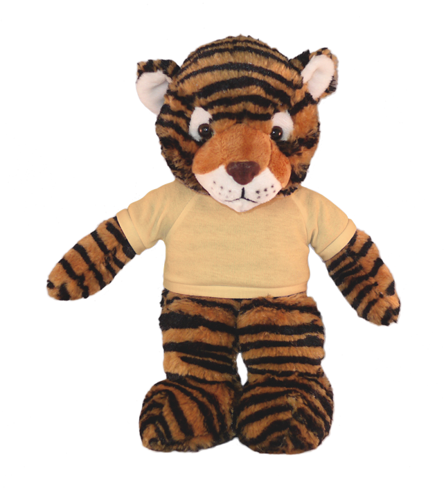 Plushland - Vendita all'ingrosso Peluche - Bambini e neonati - Peluche Floppy Tiger con maglietta personalizzata 12"12