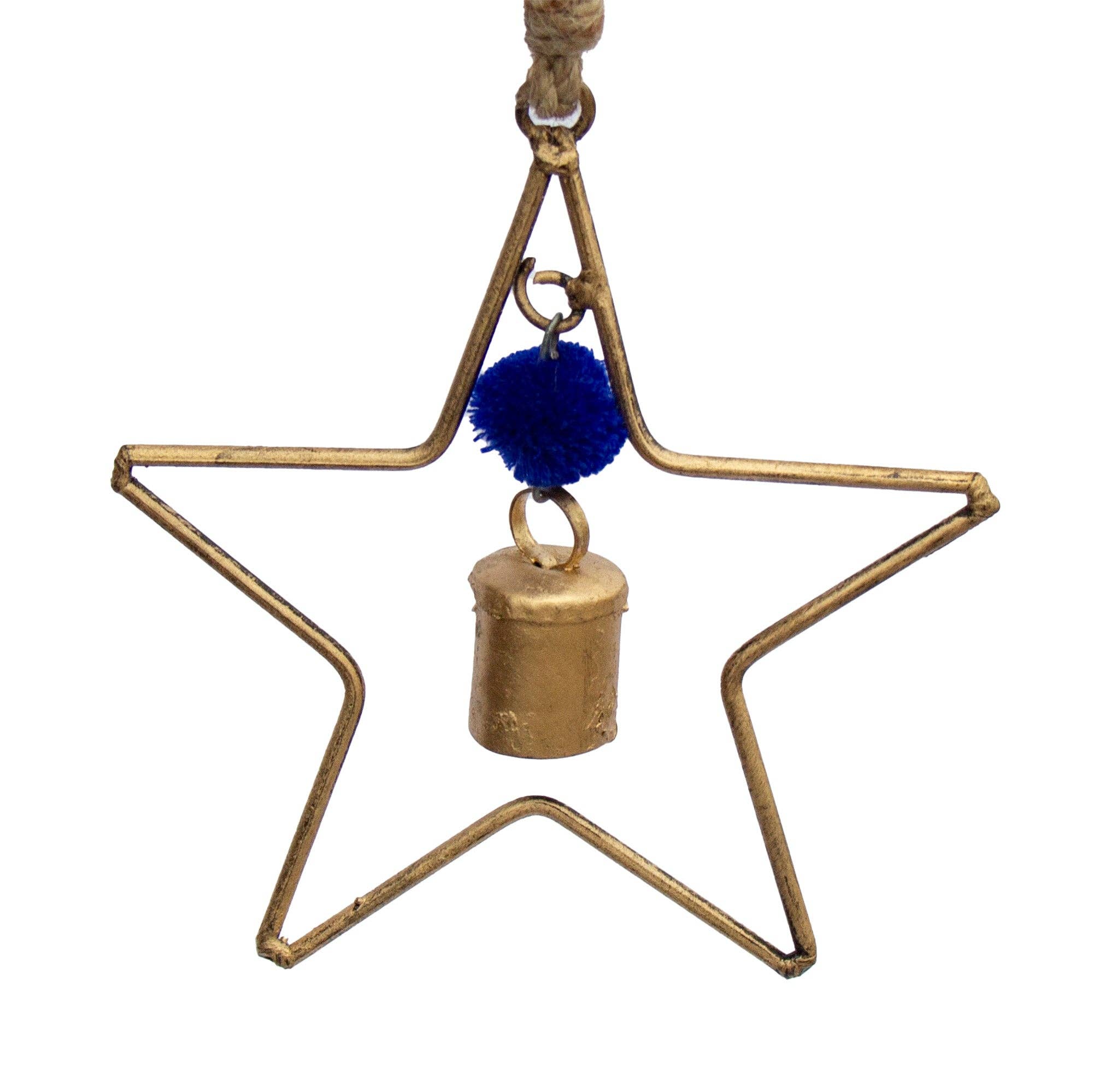 Global Crafts - Vente Carillons - Carillon en forme d'étoile en fer recyclé fabriqué à la main avec cloche2