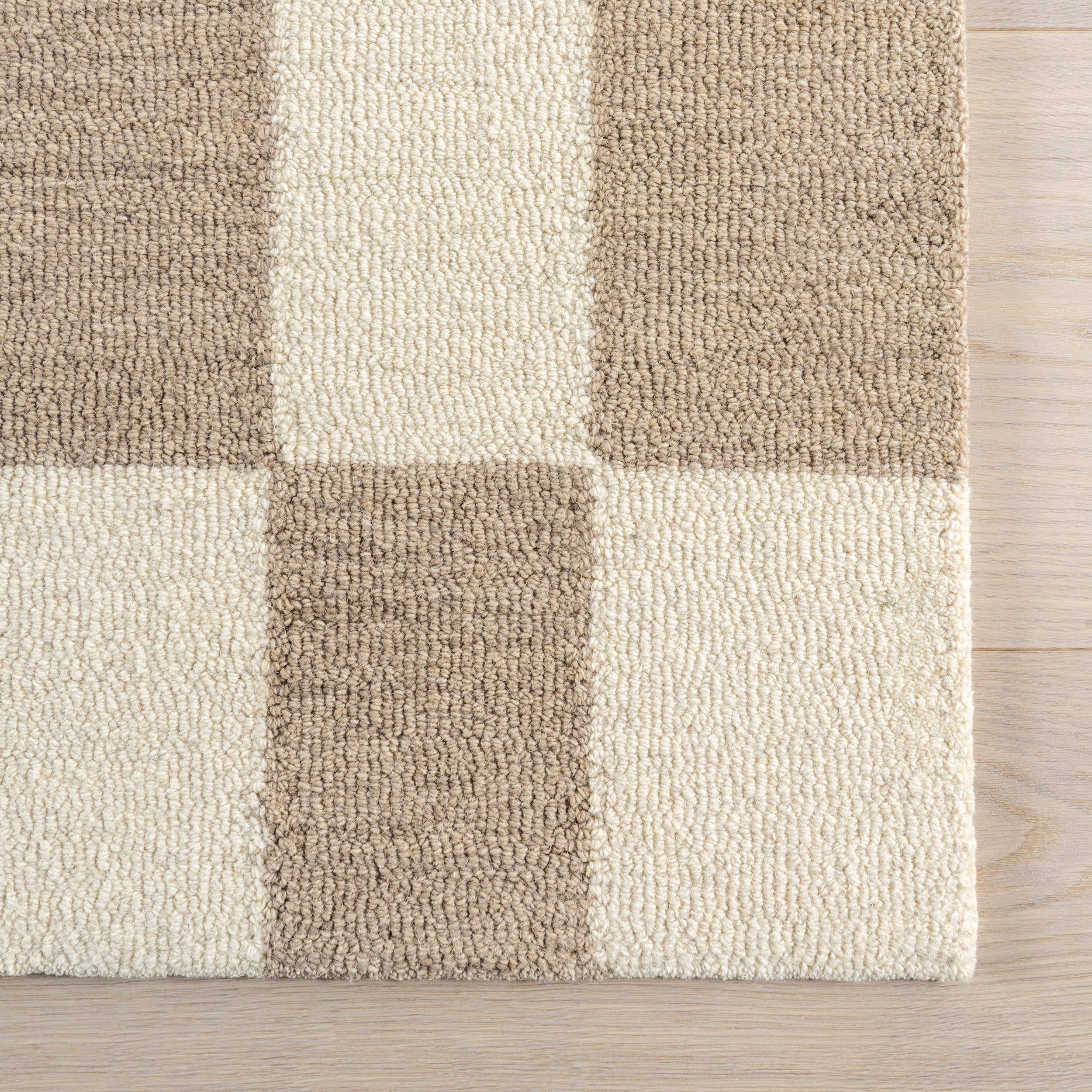 Beige Caitlin Geometric Wool Area Rug for wholesale on Faire2
