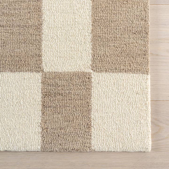 Beige Caitlin Geometric Wool Area Rug for wholesale on Faire2