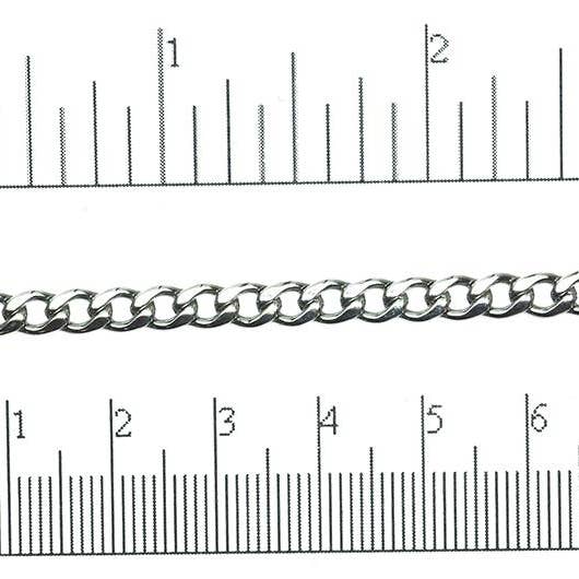 6.5mm x 4.6mm Curb Stainless Steel Curb Chain sold by the Foot - CH 131SS for wholesale on Faire0