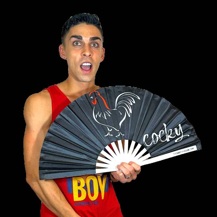 The Gay Fan Club - Wholesale Handheld Folding Fan - Cocky Fan4