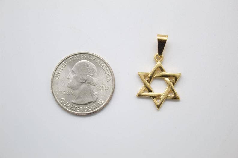 MIA Jewelry – wholesale Individuell berlock/hänge – K18 guld fylld Davidsstjärna hänge (A263)2