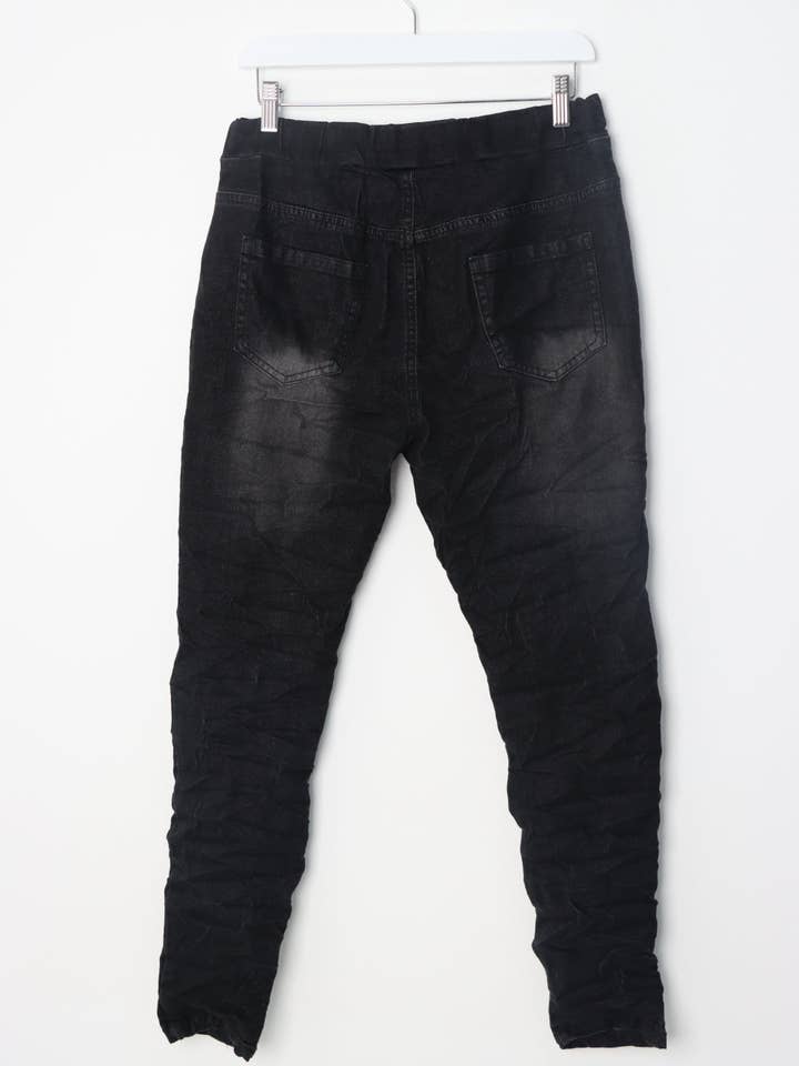Miss Bold - Venta al por mayor Vaqueros - Mujer - Pantalones vaqueros italianos desgastados con lavado denim y cordón