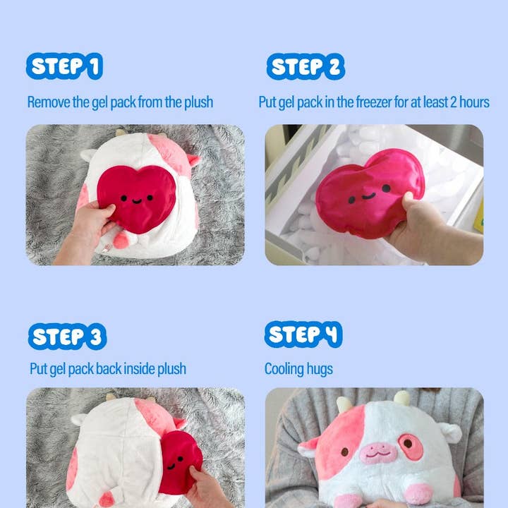 Shopzoki - Wholesale Stuffed/Plush Toy - Kids & Baby - Blueberry Cow Heatable Plush