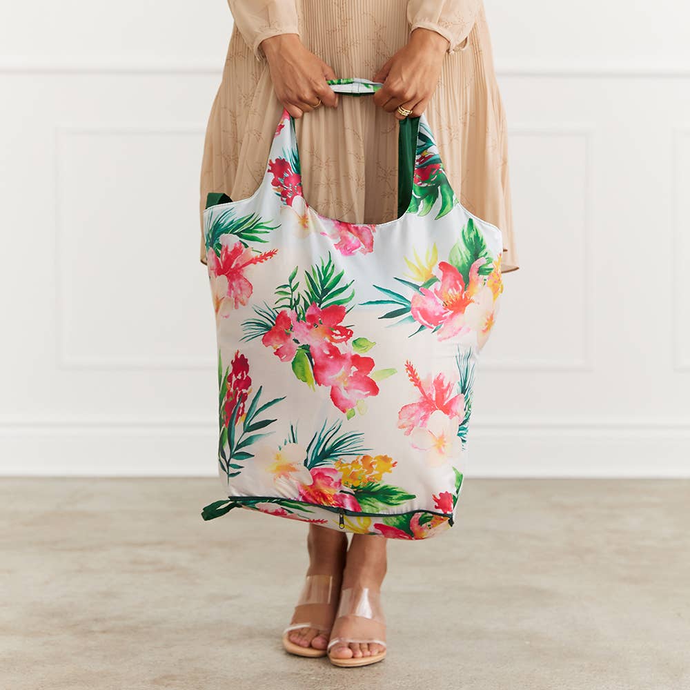 Weddingstar Inc. - Wholesale Kruidenierswinkel/boodschappentas - Herbruikbare opvouwbare compacte draagtas - Tropical Floral1