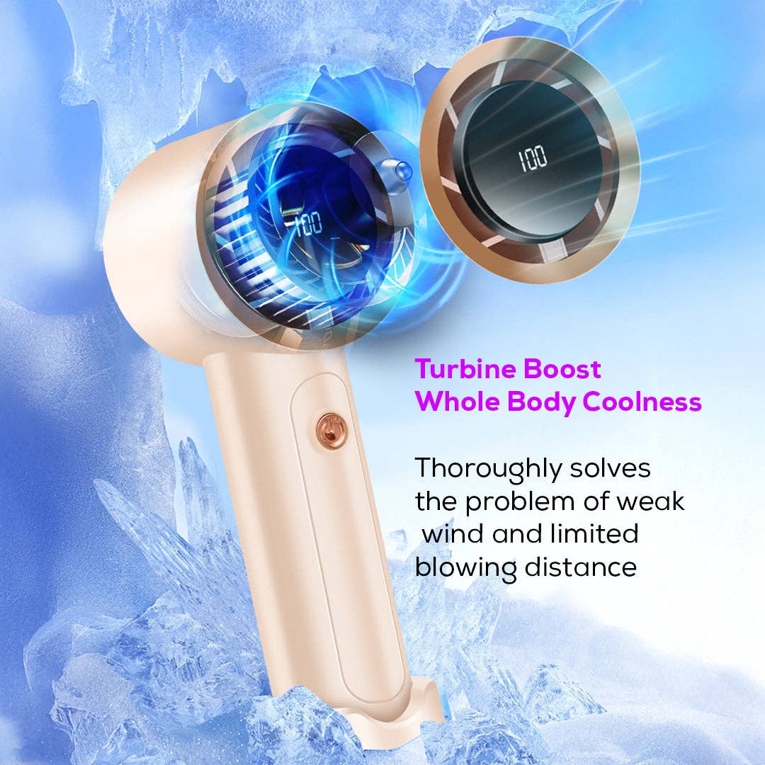 Mtistanbul LTD – wholesale Handheld electric fan – Handheld Turbo Fan with LCD Display – 100-Level Speed Control, High-Speed Cooling & Silent Brushless Motor6