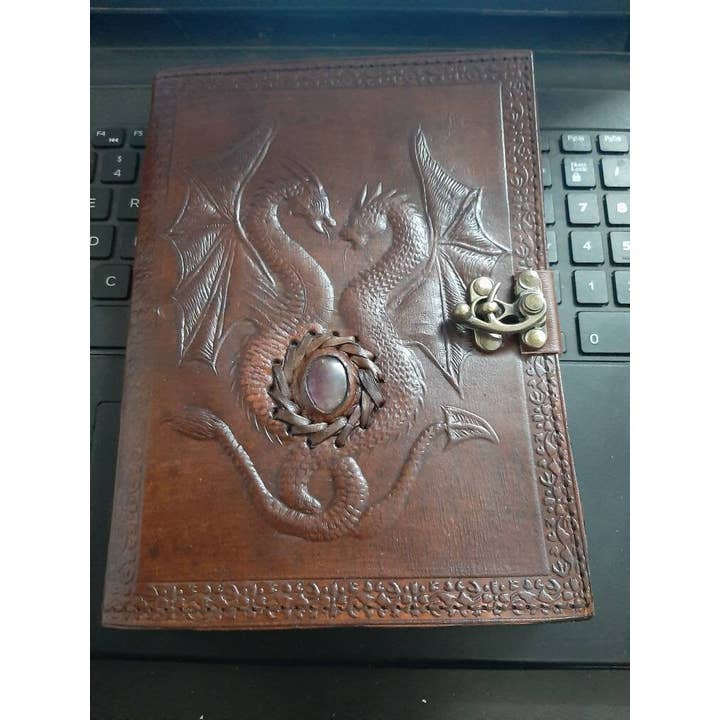 Jay mataji Handicrafts – Großhandel Tagebuch – Notizbuch aus Leder, doppelter Drache, Vintage-Papier, antik6