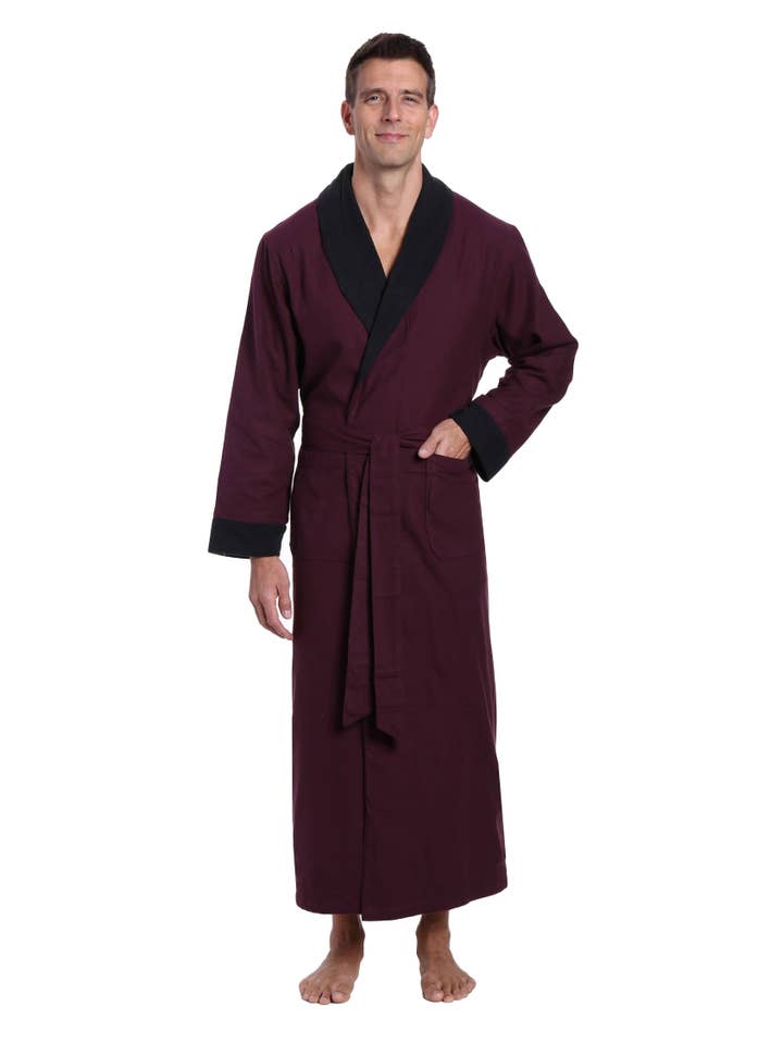 Noble Mount - Wholesale Robe – Men's - Men's Premium 100% Cotton Flannel Fleece Lined Robe31