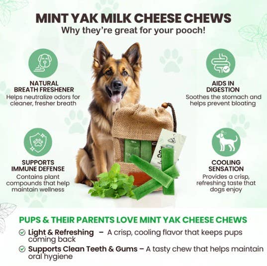 peaksNpaws - Vente Friandises – chien - Lait à mâcher à la menthe et au yak, grand format6