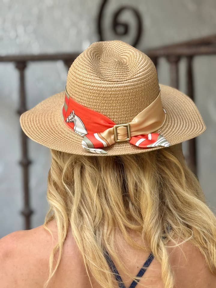 Hat / Sage and Coral Horse for wholesale by Stacy Bradley Design