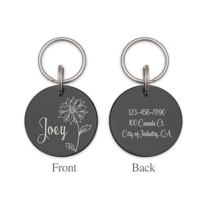 Anavia - Wholesale Pet Identification Tag - Cat/Dog - Engravable Round Flower Stainless Steel Pet Id Dog Tag19