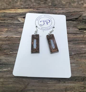 Jp Handmade – wholesale Dangle earrings – Appalachian Trail White Blaze Resin Earrings, 25 Pairs1