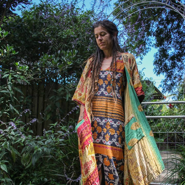 Renew Vintage - Wholesale Kimono - Women's - Kantha Ruana4