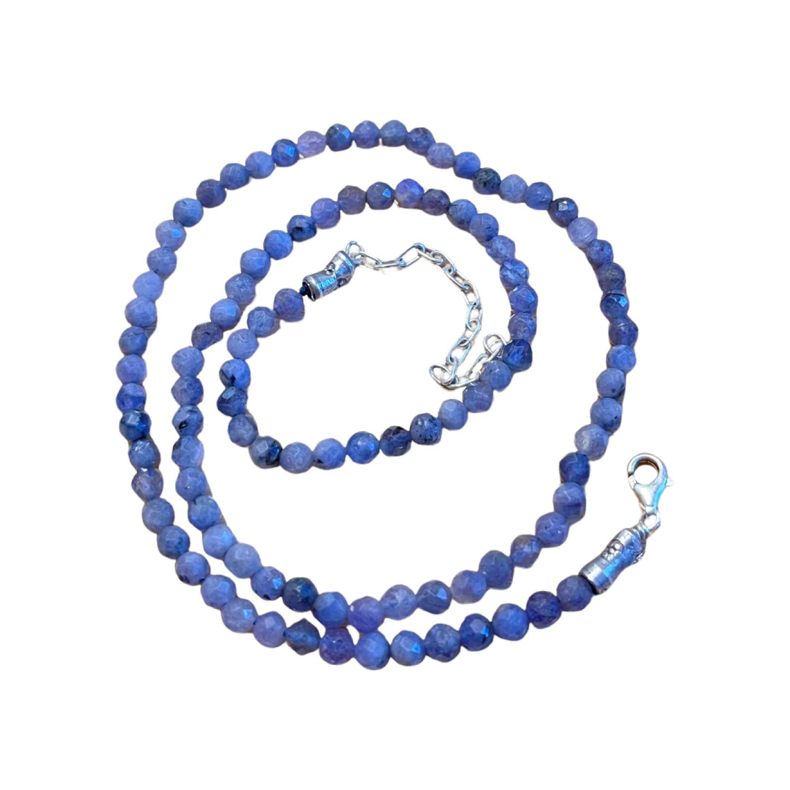 Three jax - Wholesale Beaded/pearl necklace - Tanzanite Faceted Gemstone Necklace 925