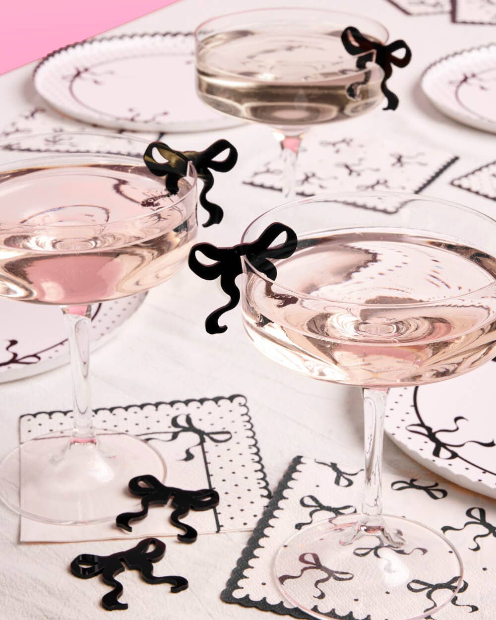 xo, Fetti - Wholesale Wine/Cocktail Glass Markers - Little Black Bow Drink Markers - 8 drink markers, birthday decor3