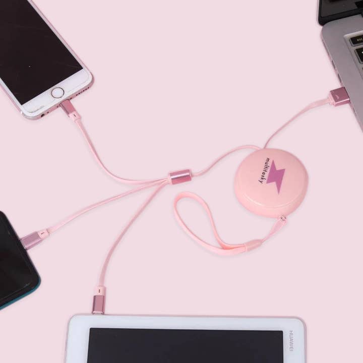 Retractable 3-Port USB Keychain Charger for wholesale by Multitasky