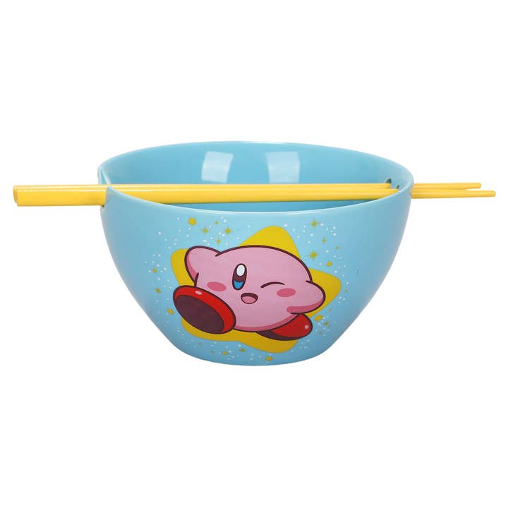 Bioworld Merchandising - Wholesale Bowl - Kirby Blue Ramen Bowl with Logo and Chopsticks