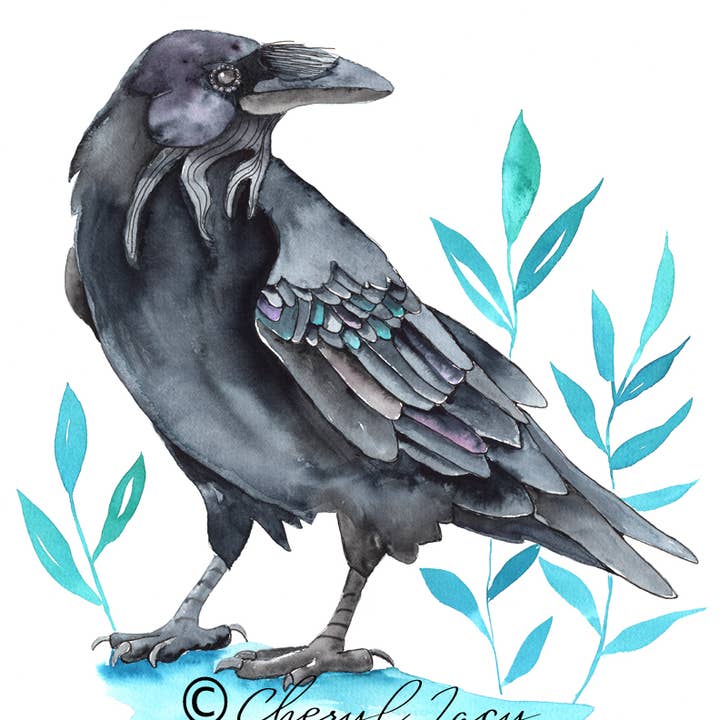 1398. Teal Raven for wholesale by Dancing Raven Designs