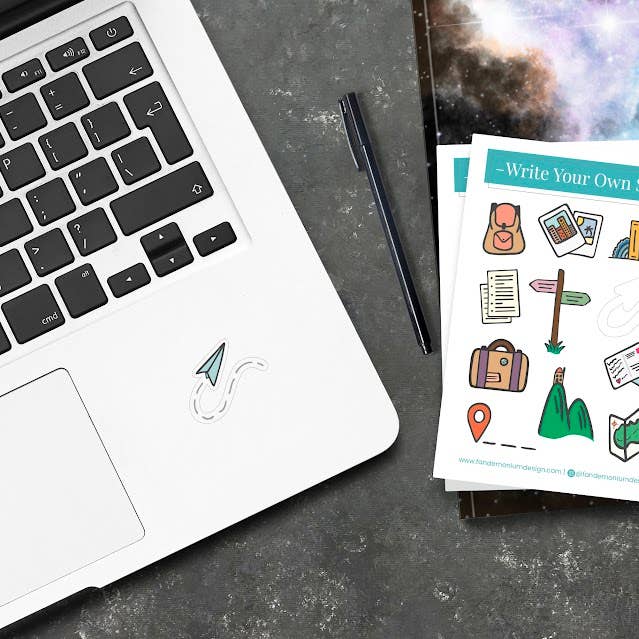 Stickerbogen „Schreiben Sie Ihre eigene Geschichte“ für den Großhandel von Fandemonium Design