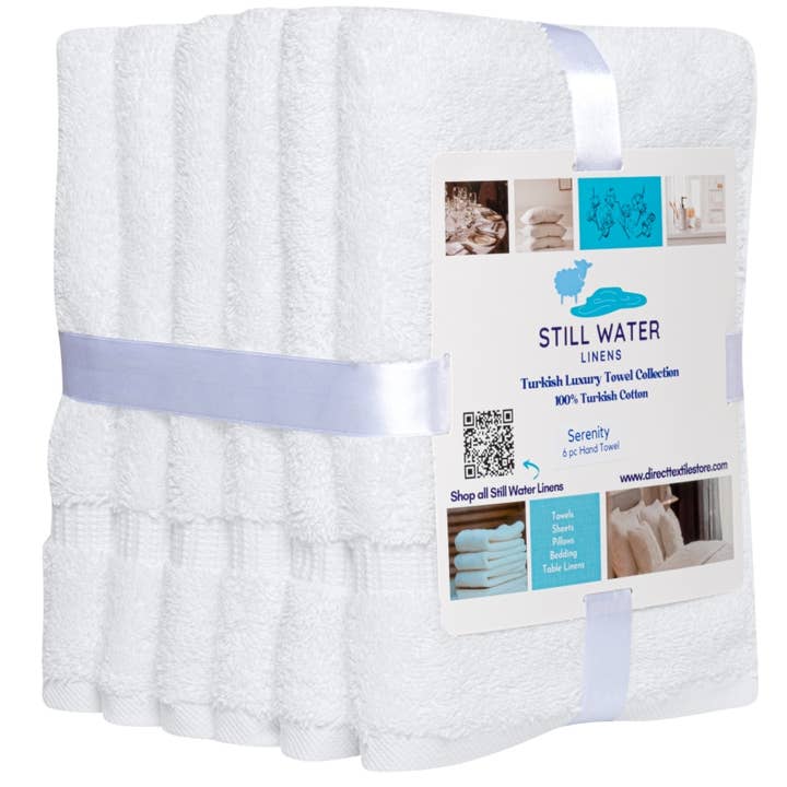 Serenity Luxury Collection 6-Piece Turkish Towels - White for wholesale on Faire