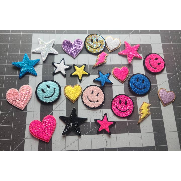 Texas Transfers - Wholesale Patch - Chenille/Sequin/Glitter Shape Iron On Patch Shapes (Multiple Options) *DISCONTINUED*