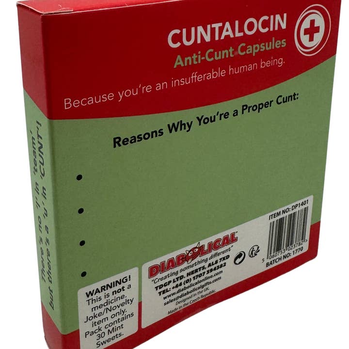 The Diabolical Gift People - Novelty Gifts, Christmas Gifts - Wholesale Gag Gift/Novelty Gift - Cuntalocin Candy - Funny Gifts, Rude Novelty Gifts Cunt2