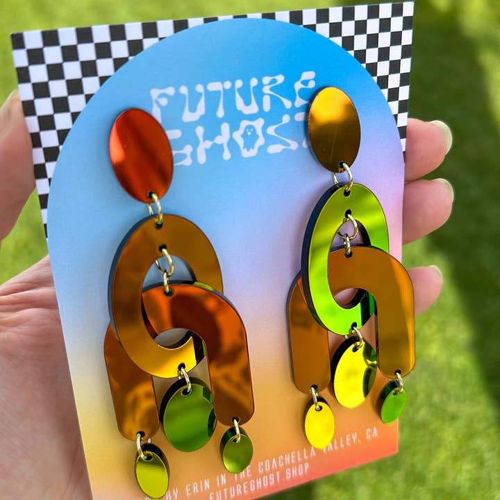 Future Ghost - Vendita all'ingrosso Orecchini pendenti - Orecchini chandelier tridimensionali Cleo4