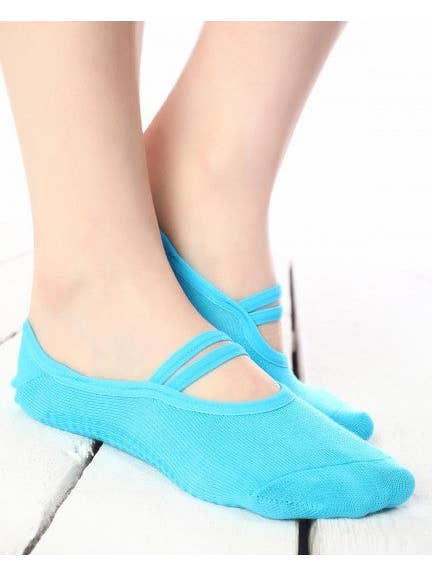 ENNA MODA - Venta al por mayor Calcetines - Mujer - Calcetines de pilates y yoga con suela antideslizante de edición especial - Turq4