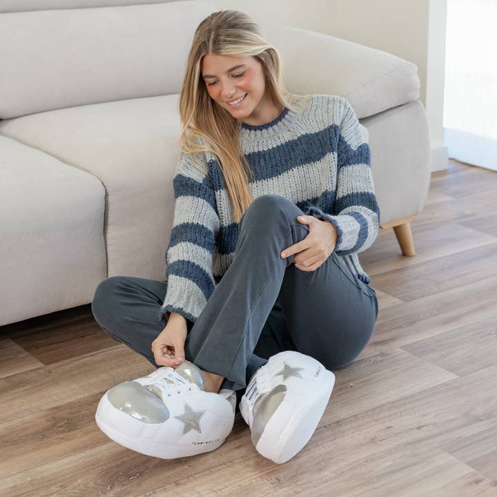 Flamingueo - Wholesale Slippers - Unisex - Giant silver glitter home shoes