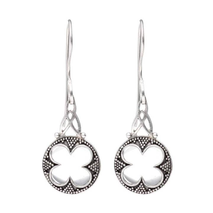 Gotland Flat Articulated Quartz Earrings in 925 Sterling Silver for wholesale by Vives de la Cortada S.L