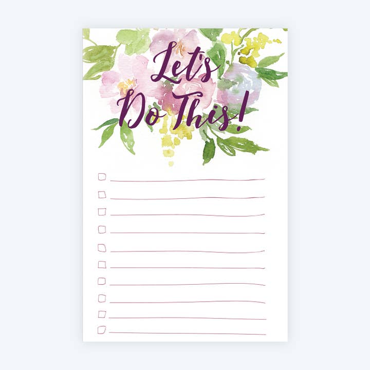 Bloc de notas - Bloc floral con lista de verificación - Hagamos esto para venta al por mayor de Elena Markelova Arts