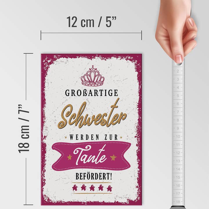 Femer - Wholesale Sign - Wooden sign saying Great sister become aunt 12x18 cm sign4