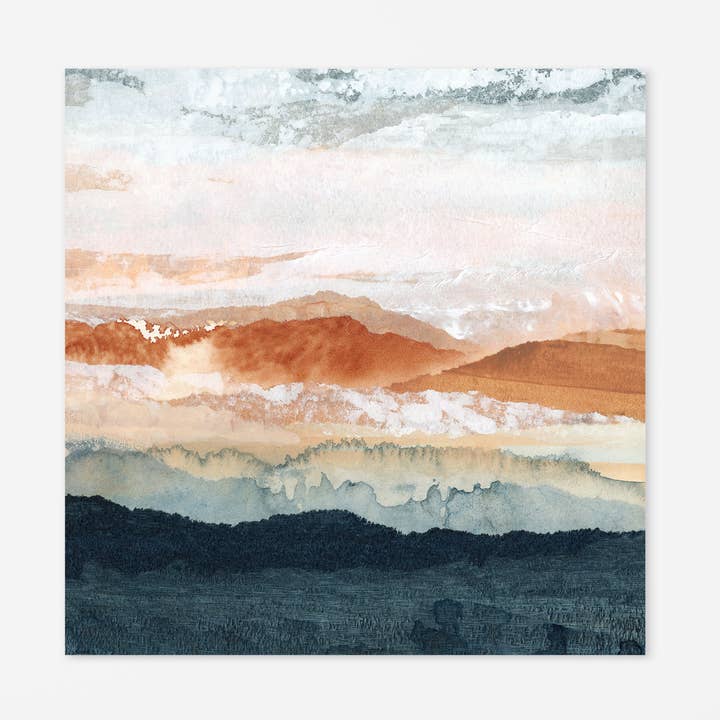 "Mini Moments No. 3" A Square Abstract Landscape Print for wholesale by Lara Eckerman Art