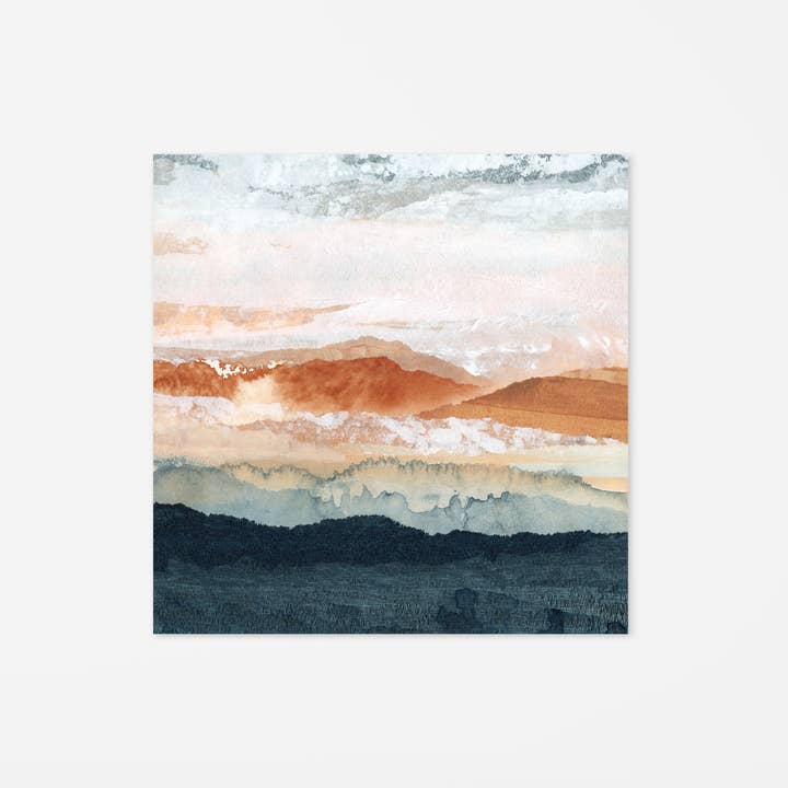 "Mini Moments No. 3" A Square Abstract Landscape Print for wholesale by Lara Eckerman Art
