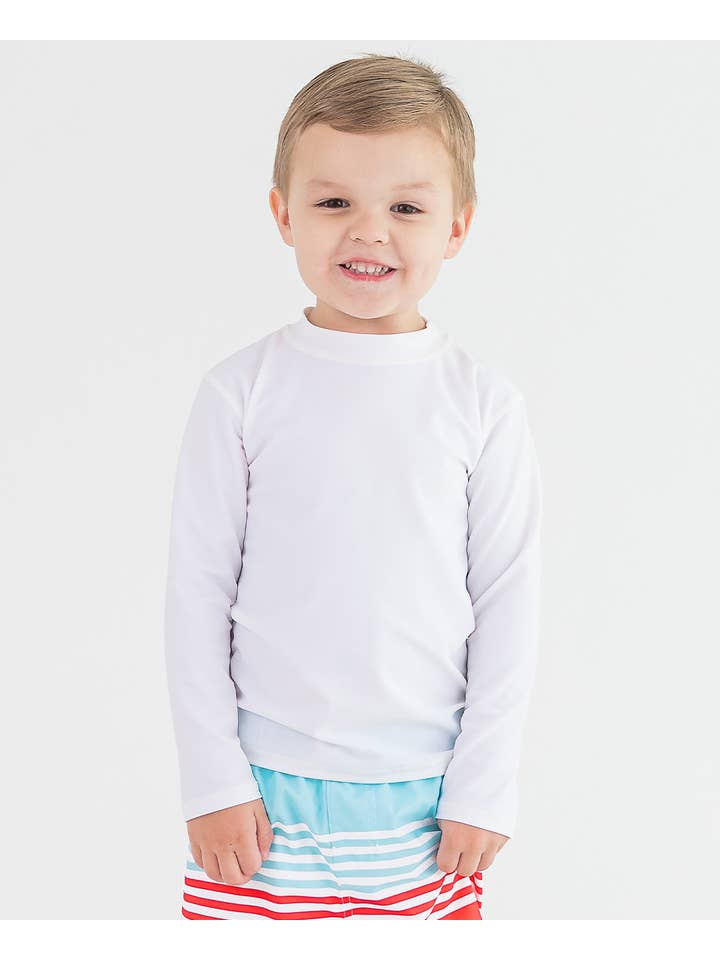 Boys White Long Sleeve Rash Guard
for wholesale on Faire2